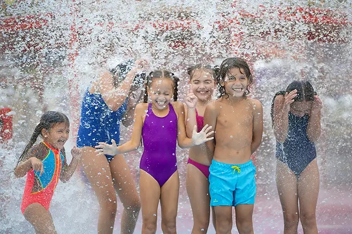 Kids playing at the waterpark at Moon Palace