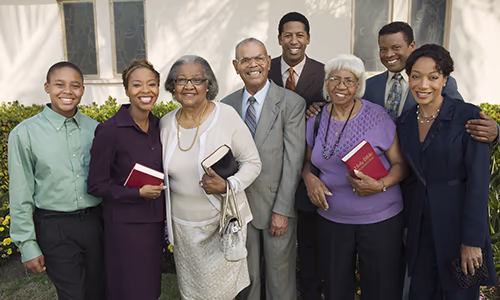 A family galavants through a resort