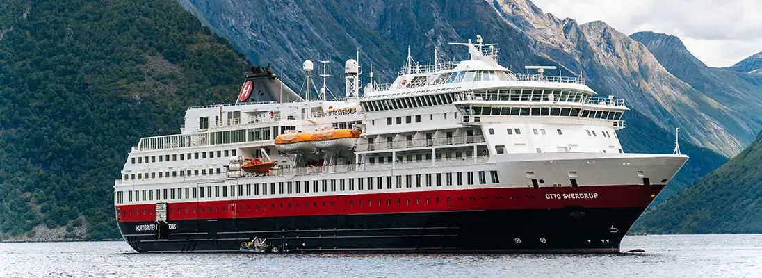 Hurtigruten's Ships (MS Otto shown here) are some of the larger ones in the Expedition class. (c)Hurtigruten