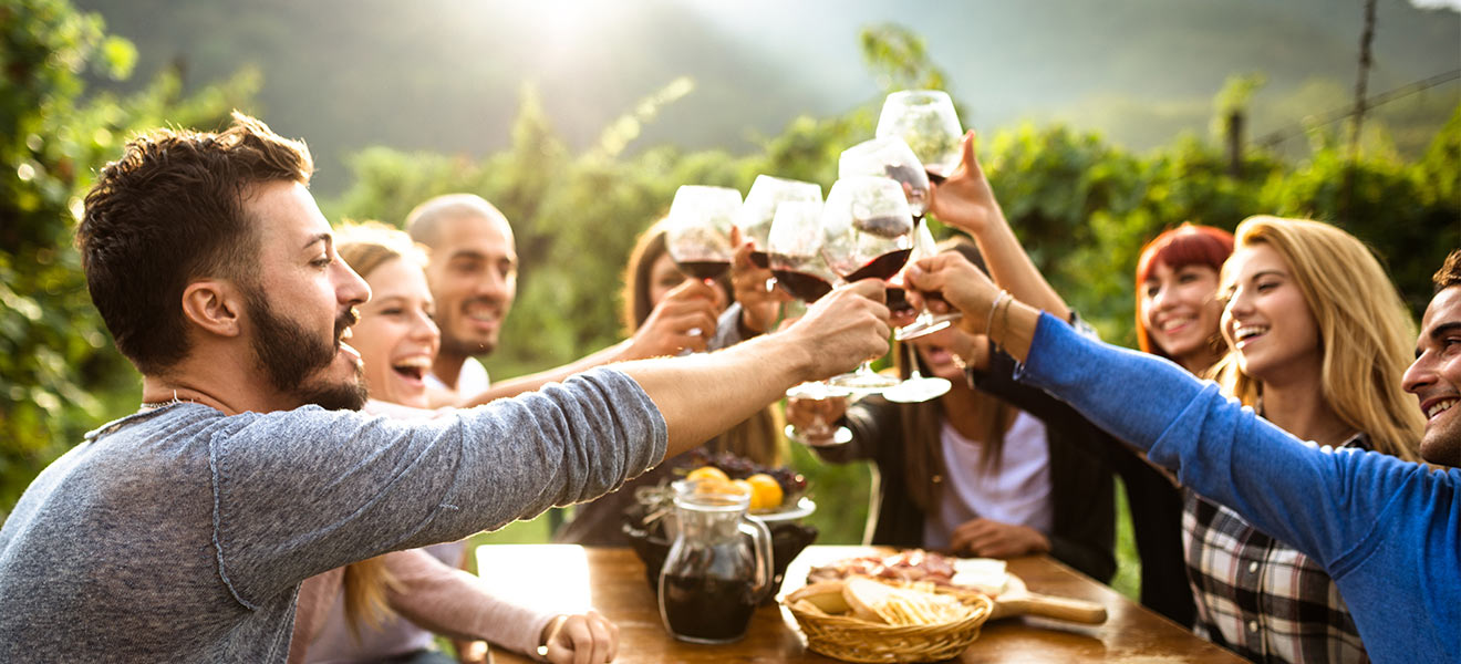 Toasting Wine on a Travel Event