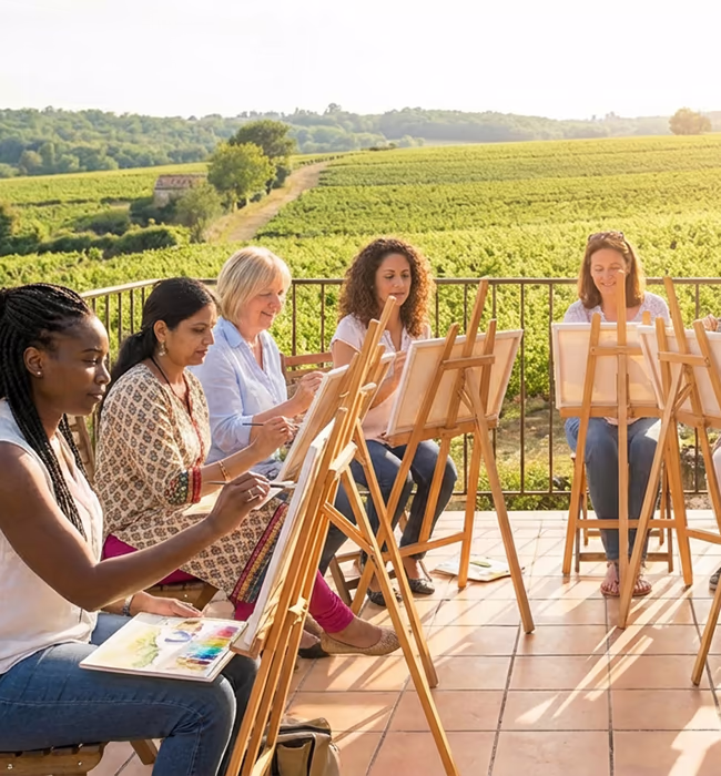A painting club in the French countryside
