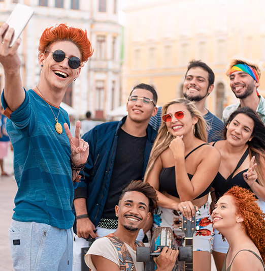A group of queer friends in Europe