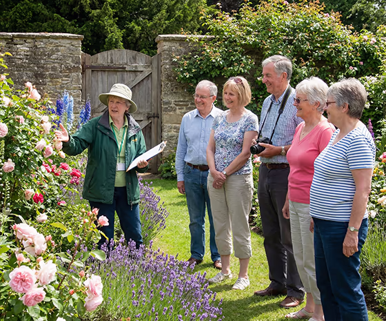 A gardener explaining flowers
