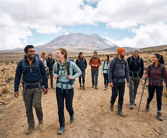 Fitness Class going for a hike