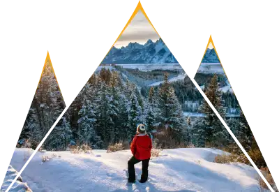Woman viewing the Grand Tetons